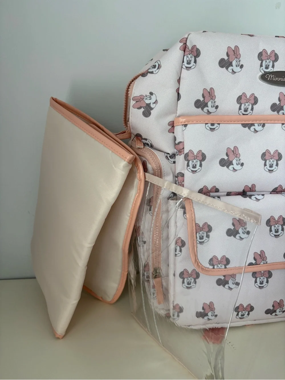 Disney Minnie Mouse Multi-Piece Diaper Backpack Set All Over Prints